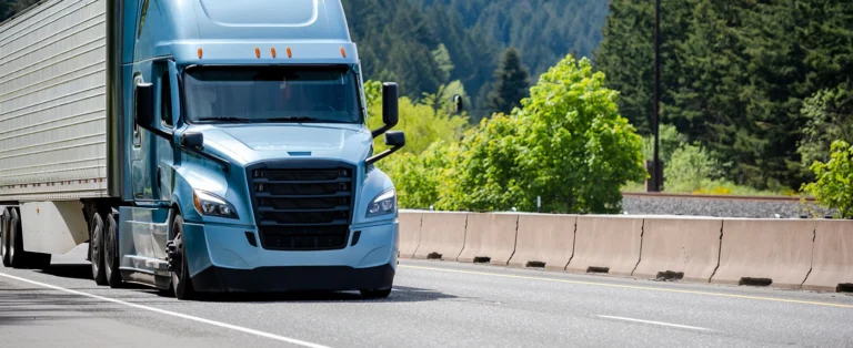 Logistics semi truck on highway