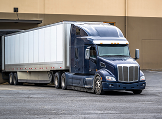 semi truck at loading dock
