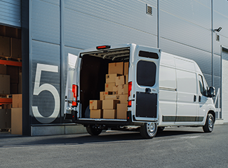 Sprinter van at a loading dock