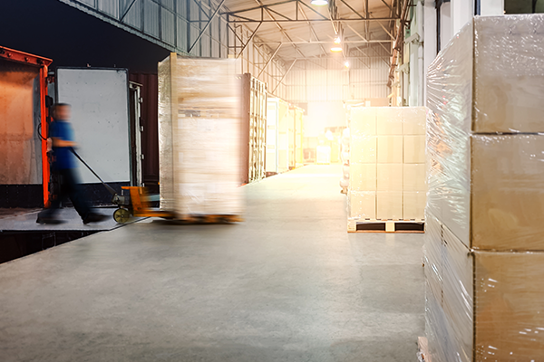 Blurred image of a loading dock